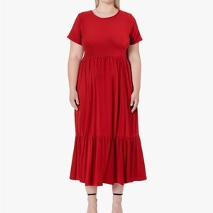 Red Tiered Maxi Dress
